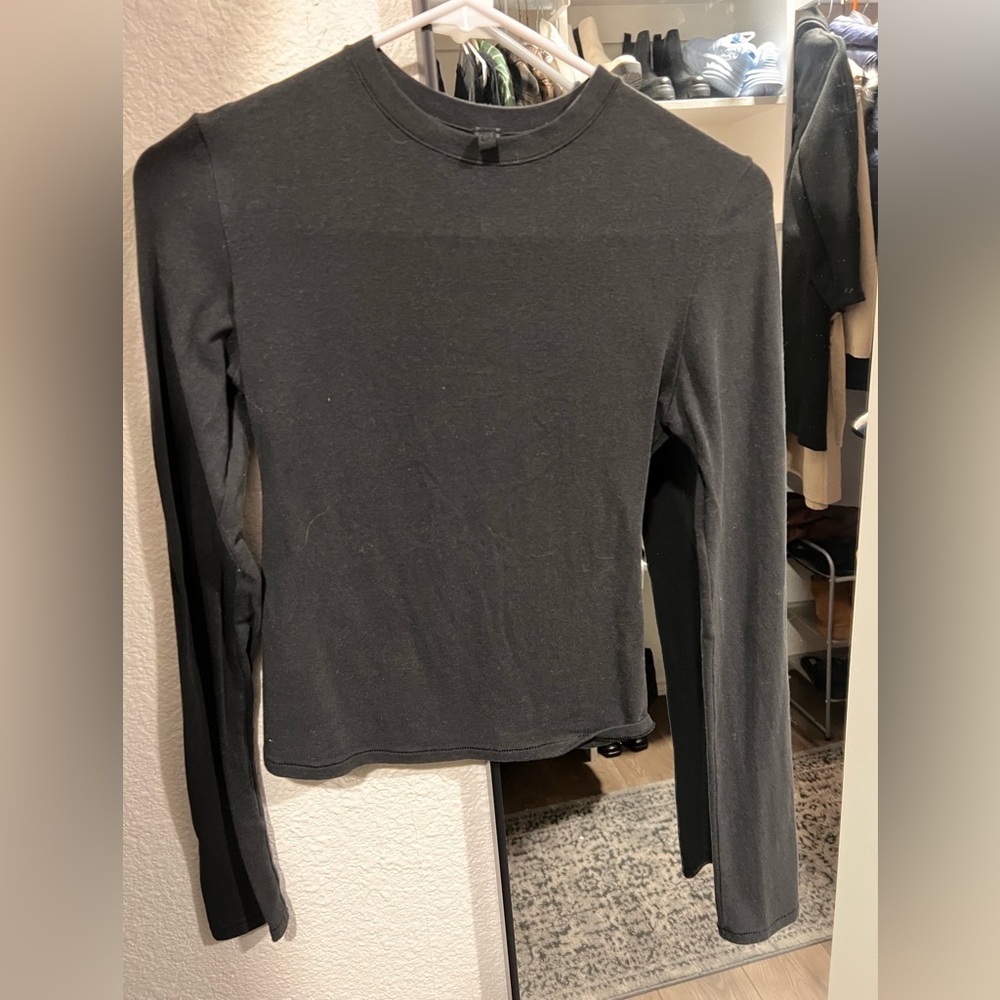 SKIMS Black Long Sleeve Tee